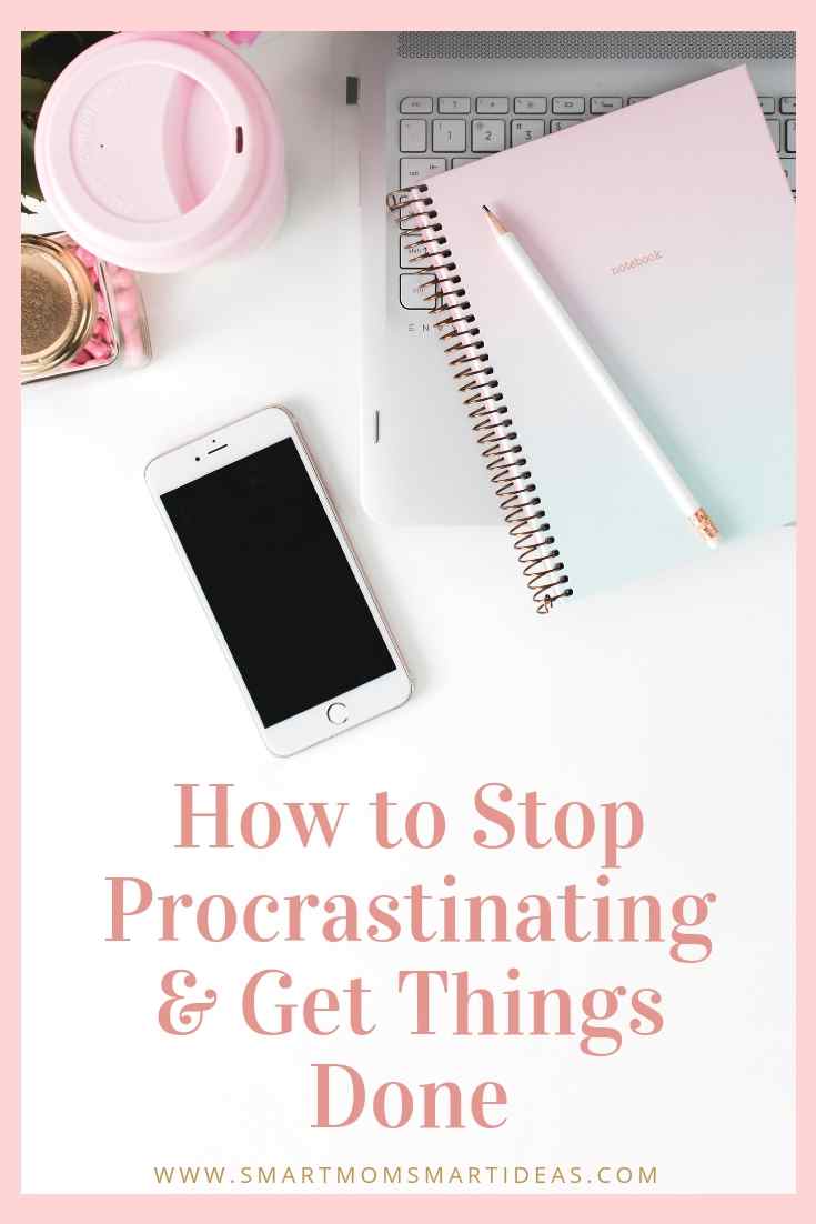 Are you stalling and skipping tasks and chores? Here's how to stop procrastinating and get things done. Improve your productivity today with these 6 steps. #smartmomsmartideas, #procrastination, #productivity, #beproductive