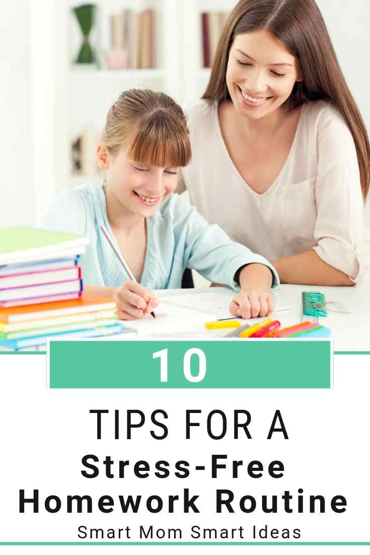 Take the stress out of your nightly homework routine with these 10 tips to take the pain out of homework. #smartmomsmartideas, #homework, #homeworkroutines