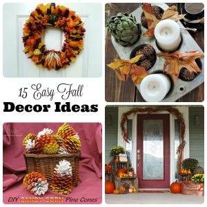 15 easy fall home decor ideas that will make your home ready for fall. Check out these easy to make wreaths, table centerpieces and more...