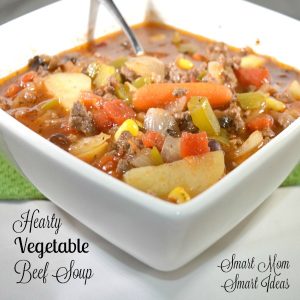 Delicious and filling vegetable beef soup. Sure to be a family favorite.