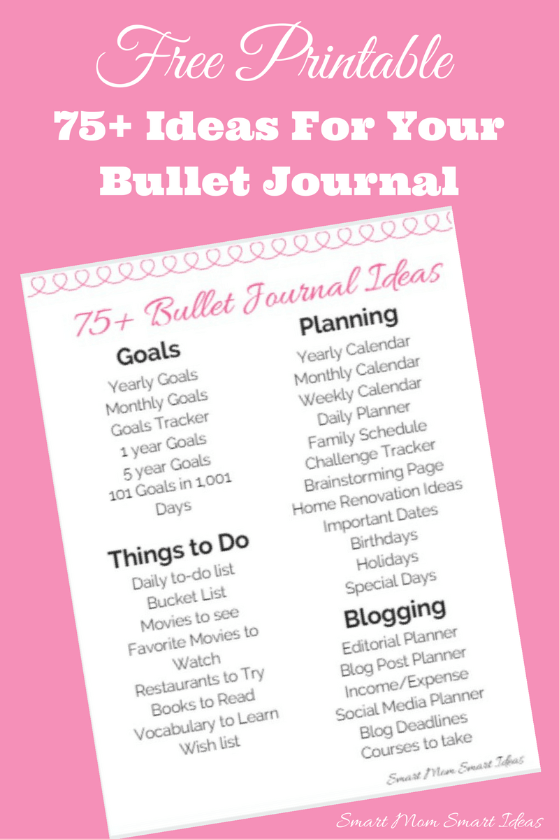 75+ Bullet Journal Ideas - Best of Smart Mom Smart Ideas - Smart Mom ...