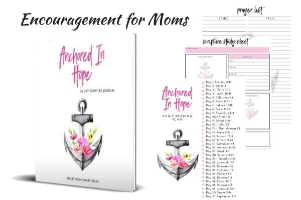 Anchored in hope 30-day scripture journal for moms.