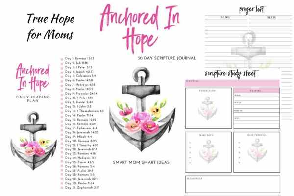 Anchored in hope 30 day scripture journal | Bible journal for moms | Bible study on hope