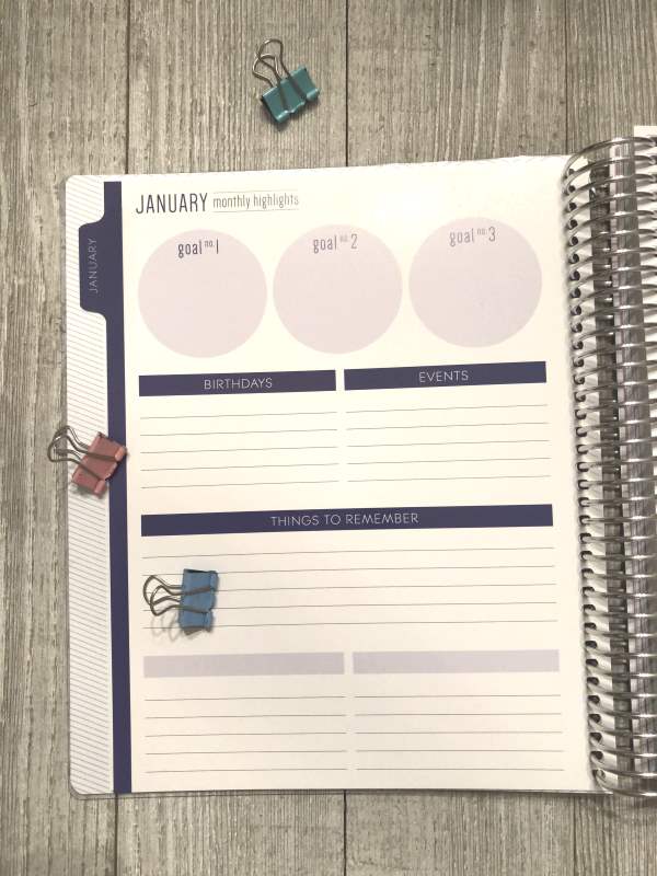 Monthly goal setting