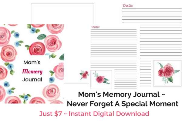 Mom's memory journal | journal for moms | memory journal