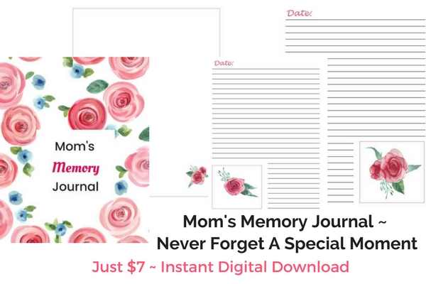 Mom's Memory Journal | Journal for moms | memory journal