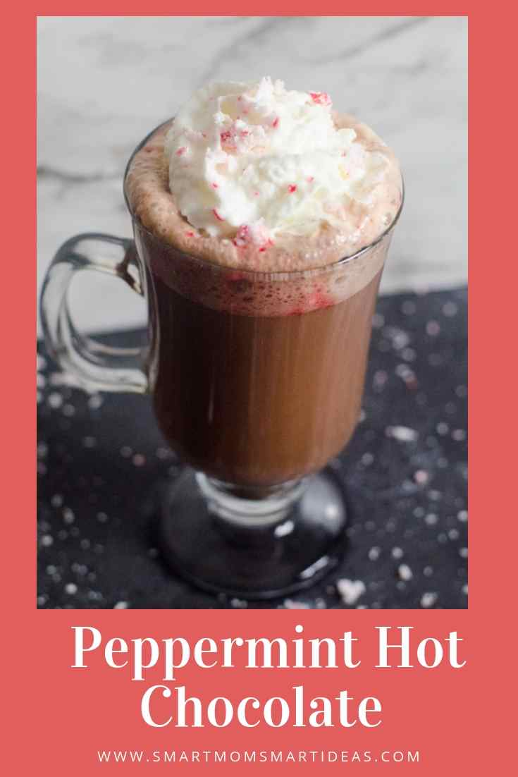 Homemade Peppermint Hot Chocolate Recipe #smartmomsmartideas, #Hotchocolate