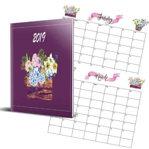 Free 2019 monthly calendar for moms. Get your copy of this pretty printable 2019 calendar for moms. #smartmomsmartideas, #calendar, #freeprintable, #printables