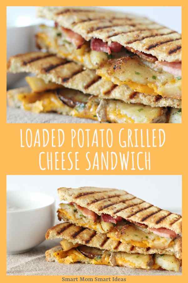 Try this quick and easy dinner recipe - Loaded Potato Grilled Cheese Sandwich recipe. #smartmomsmartideas, #recipe, #sandwichrecipe, #dinner, #dinnerrecipe