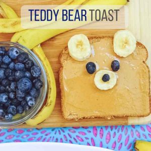 Healthy breakfast for kids - teddy bear toast