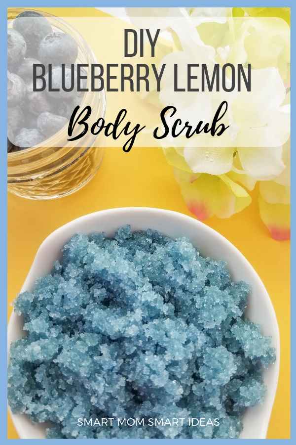 Try this easy DIY sugar scrub recipe. You'll love this blueberry lemon sugar scrub for your skin. #smartmomsmartideas, #sugarscrub, #bodyscrub