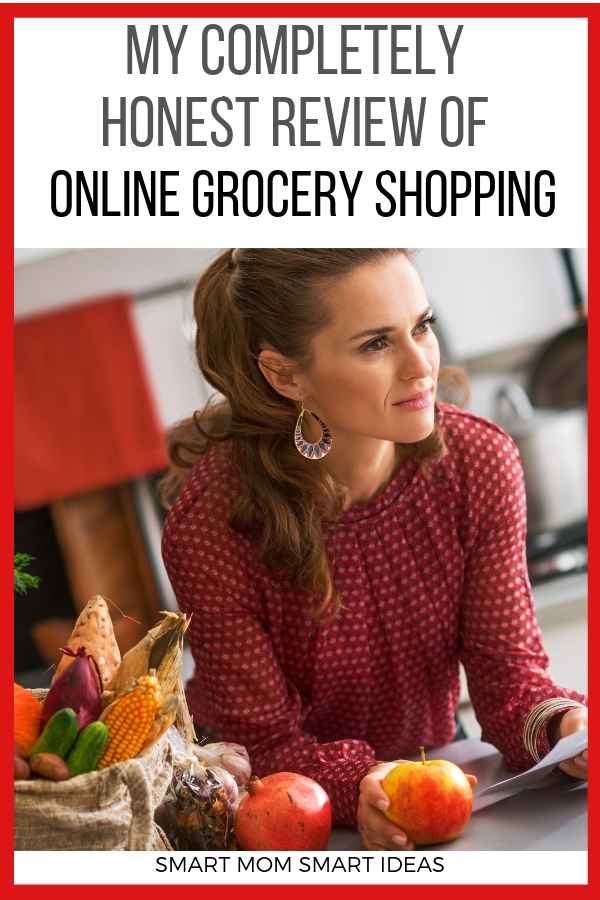 A completely honest review of online grocery shopping. How to save time and money online grocery shopping. #smartmomsmartideas, #savingmoney, #frugelliving, #frugeltips