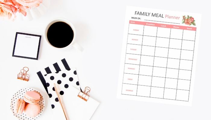 Meal planning sample