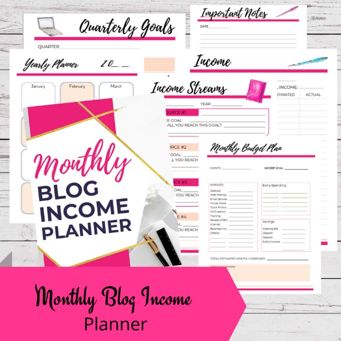 Monthly blog income planner